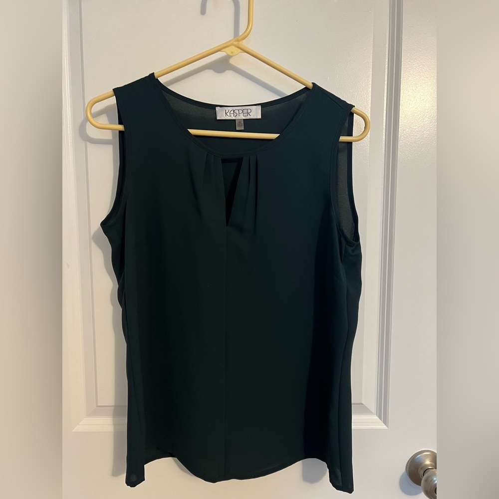 Green Kasper Sleeveless Top